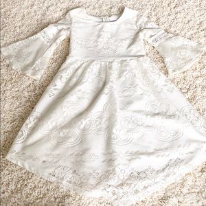 Girls Ivory Lace Dress